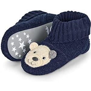 Sterntaler - Elia - Pantoffels - Marineblauw - Vilt - IJsbeer Applicatie