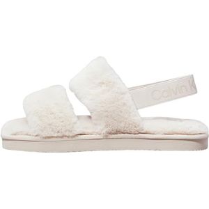 Calvin Klein Jeans Vrouwen huis klittenband in bont YW0YW01595 huis schoenen, beige (Triple Eggshell), 5 UK, Beige Drievoudige Eierschaal, 38 EU