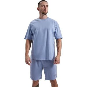 DeFacto Basic oversized T-shirt voor heren, klassiek T-shirt voor mannen, blauw, M