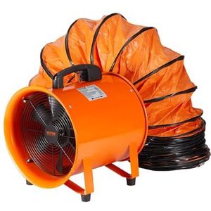VEVOR Bouwventilator, 367 W AC-motor, bouwventilator, 2800 omw/min, 2574 CFM (4373 m3/h), axiale ventilator met 10 m slang, axiale ventilator, 79 dB, geluidsniveau