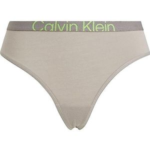 Calvin Klein String voor dames, Grijs (Satelliet/Groene Flash), S