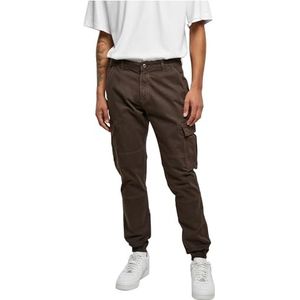 Urban Classics Herenbroek Washed Cargo Twill Jogging Pants voor mannen, cargobroek verkrijgbaar in vele kleurvarianten, maten 30-44, bruin, 34