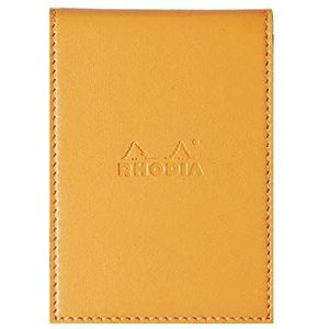 Rhodia 118118C notitieblok N°11 (met beschermhoes kunstleer, 8,4 cm x 11,5 cm, premium velijnpapier 80 g, ivoor, 80 vellen, geruit), 1 set, oranje