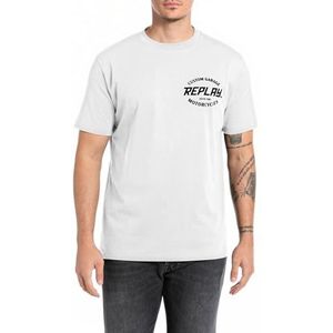 Replay heren t-shirt katoen, 011, natuurlijk wit., L