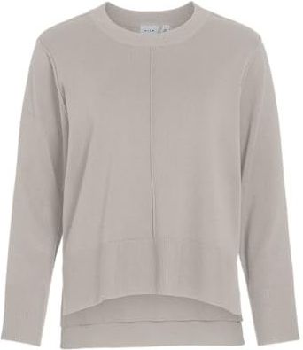 Viostria O-hals L/S Knit Top-Noos, Zilvergrijs, S