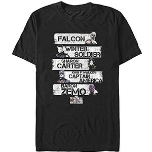 Marvel The Falcon and the Winter Soldier - Character Stack Unisex Crew neck T-Shirt Black S