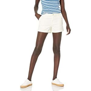 Amazon Essentials Dames Mid-Rise Slim-Fit 3,5 Inch Binnenbeenlengte Khaki Short, Crème, 10