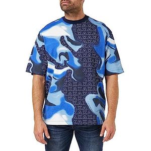 Armani Exchange Heren Color Blend, Jumper Fit, Short Sleeves Sweater, blauw, XL