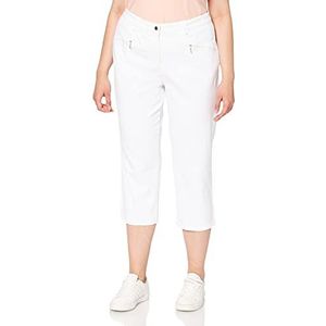 Ulla Popken Dames Mony kuitlange broek, wit (wit 20), 58 NL