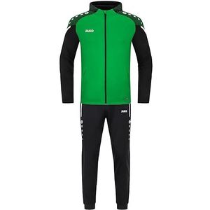 JAKO - Polyester Prestatietrainingspak Met Capuchon, Uniseks-Kind, Zacht Groen/Zwart, 164