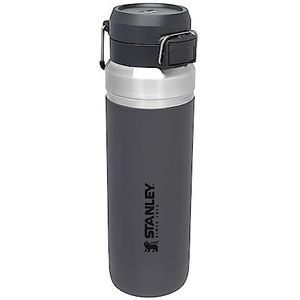 Stanley Quick Flip Waterfles 1.06L Charcoal - Lekvrije Drinkfles - Roestvrijstalen Waterfles - Afsluitdeksel met Drukknop - BPA-Vrij - Compatibel met Bekerhouders - Vaatwasmachinebestendig