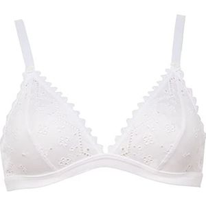 Maison Lejaby - Driehoekige beha, met borduurwerk, bloom, katoen, voor dames, Wit, S