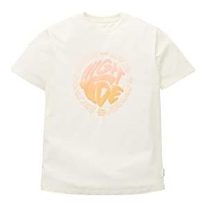 TOM TAILOR T-shirt voor jongens en kinderen met print, 12906 - Wool White, 128 cm