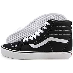 Vans Sk8-hi Lite Plus, Hi-Top Sneakers voor dames, Zwart Suede Canvas Zwart Wit, 39 EU