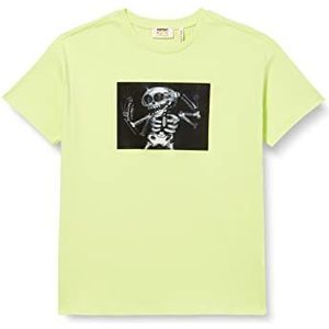 Koton Boys Hologram bedrukt T-shirt met korte mouwen, ronde hals, katoen, groen (750), 6-7 Jaar