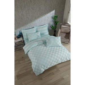 Nuit Des Rêves Mint Double Quilt Cover-set (200 x 200 cm), 70% katoen/30% polyester, inclusief 2 kussenslopen (80 x 80 cm), machinewasbaar, elegant en gezellig design