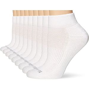 No nonsense womens Soft & Breathable Cushioned Quarter Top Running Socks, White - 9 Pair Pack, 4 10 US