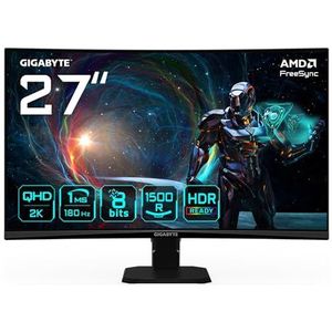 Gigabyte - GS27QCA - Gebogen Gaming-monitor - Zwart - 27 inch - QHD - 180Hz - 1ms