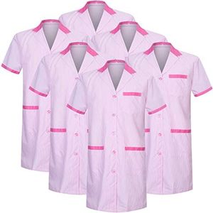 MISEMIYA - Set van 6 stuks - Sanitaire kippenuniform voor Mexico verpleegsters, Fuchsia T8162-9, M