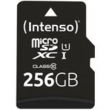Intenso Premium microSDXC 256GB Class 10 UHS-I geheugenkaart incl. SD-adapter (tot 90 MB/s), zwart