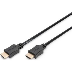 DIGITUS HDMI High Speed aansluitkabel, type A - HDMI 2.0-3,0m - Ultra HD 4k/60Hz - vergulde contacten - compatibel met TV/beamer/monitor - zwart