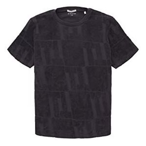 TOM TAILOR T-shirt voor jongens en kinderen met structuur, 31735 - Dark Grey Terry Design, 128 cm