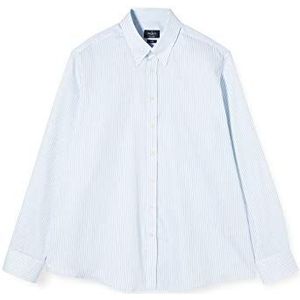 Hackett London Geraffineerde Str Casual Shirt voor heren, Veelkleurig (Wit/Sky 8am), S