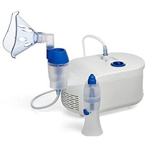 OMRON X102 Total 2-in-1 Vernevelaar met Neusdouche - Combi-apparaat om thuis luchtwegaandoeningen te behandel zoals astma; verlicht hoest-, verkoudheid- en astma-symptomen bij kinderen en volwassenen