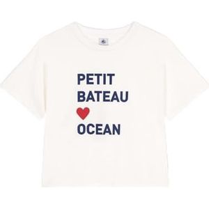 PETIT BATEAU - Le Boxy - T-shirt - Wit - 100% Katoen - Korte Mouwen