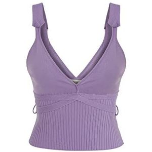 IPEKYOL Dames Crop Knitwear Sweater, Lavander, S