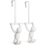 Umbra 1004260-660 Buddy deurkapstok met dubbele haken, kunststof, wit, 21,6 x 30,5 x 10,8 cm