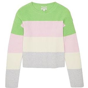 TOM TAILOR meisjes trui met strepen, 32555-green pink multicolor streep, 176 cm