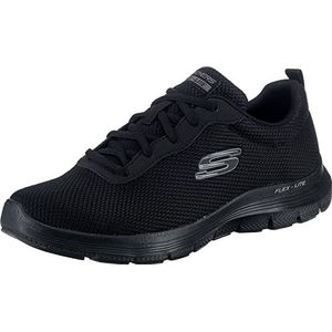 Skechers Flex Advantage 4.0 Providence Sneaker voor heren, Zwarte Mesh Pu Zwarte Trim, 42.5 EU