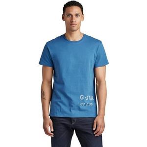 G-STAR RAW Heren Stencil Front Back gr T-Shirt, Blauw (Retro Blue C336-937), XS