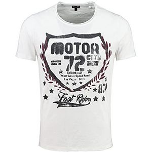 KEY LARGO Heren Motor City Round T-Shirt, Wit (1000), 3XL