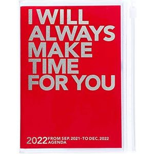 MARK'S 2021/2022 zakagenda A6 verticaal, MAKE TIME, rood: van september 2021 tot december 2022