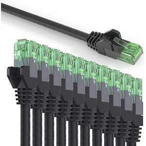 conecto CC50415 CAT.5e aansluitkabel (UTP) netwerkkabel, ethernetkabel, Cat5, RJ45-stekker, 15, 0 m (10 + 1 gratis), zwart