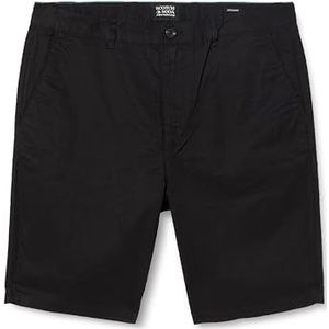 Stuart- Garment-Dyed CottonBlend Twill Short, Black 0008, 28W