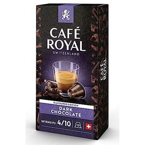 Café Royal Dark Chocolate Flavoured 100 Capsules voor Nespresso-koffiemachine - 4/10 Intensiteit - UTZ-gecertificeerde aluminium koffiecapsules