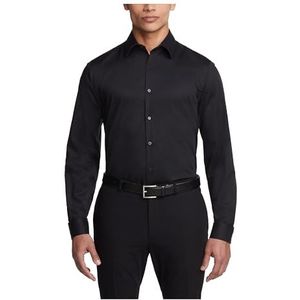 Van Heusen - Heren Overhemd - Zwart - Slim Fit - Flex Kraag - Stretch