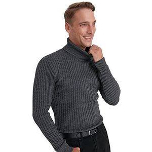 TRENDYOL MAN Sweater Vest - Zwart - Getailleerd, Grijs, XL