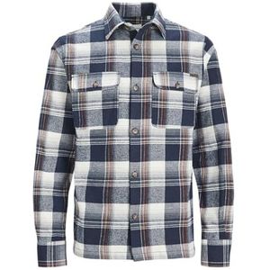 JACK&JONES JUNIOR JJDARREN Flanel Check Overshirt LS JNR, navy blazer, 128 cm