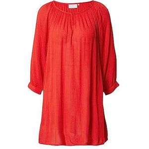 KAFFE Dames T-shirt, 3/4 mouwen, normale pasvorm, Amber Tunic, Vurig Rood, 32