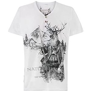 Stockerpoint Heren Naturbursch T-shirt, wit, XXL