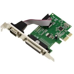 KALEA-INFORMATIQUE PCI Express PCIe combo-controllerkaart met 1 COM RS232 DB9 seriële poort en 1 LPT DB25 parallelle poort met WCH382L-chipset