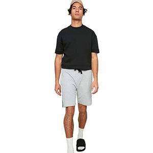 Trendyol Men's Gray Male Regular Fit Gestreepte Shorts & Bermuda Casual Shorts, S