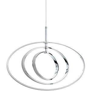 EGLO Pausia Led-hanglamp, 3 lichtpunten, dimbaar, moderne hanglamp van staal, aluminium en kunststof, eettafellamp, woonkamerlamp, hangend in chroom,