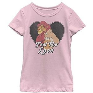 Disney meisjes The Lion King T-shirt - Feel The Love T-Shirt Roze XS