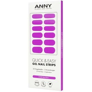 ANNY Gel nagelstrips - uv-nagelfolie om op te plakken, met uv-lamp, duurzaam en splintervrij, eenvoudig in gebruik, kleur: disco fever, gedempt lavendel, nr. 39