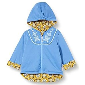 Sigikid Babymeisjes capuchon van biologisch katoen voor kinderen omkeerbaar jack gewatteerd, blauw/patroon, 68 cm